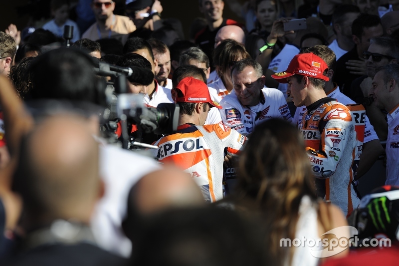 Second place Marc Marquez and third place Dani Pedrosa, Repsol Honda Team