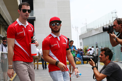 (L to R): Alexander Rossi, Manor Marussia F1 Team with team mate Will Stevens, Manor Marussia F1 Team