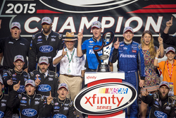 Championship victory lane: NASCAR XFINITY Series 2015 champion Chris Buescher, Roush Fenway Racing Ford celebratres