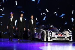 2015 WEC champions Mark Webber, Brendon Hartley, Timo Bernhard, Porsche Team