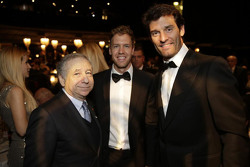 Jean Todt, Presidente de la FIA, Sebastian Vettel, Scuderia Ferrari y Mark Webber, Porsche Team