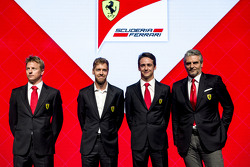 Kimi Raikkonen, Sebastian Vettel, Esteban Gutiérrez y Maurizio Arrivabene, Scuderia Ferrari