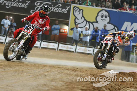 Brad Baker e Marc Marquez, Repsol Honda Team, al Superprestigio 2015