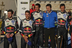 Podium: winners Sébastien Ogier, Julien Ingrassia, Volkswagen Motorsport, second place Andreas Mikke