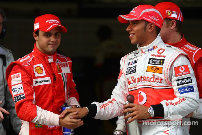 Lewis Hamilton y Felipe Massa en el GP de China 2008