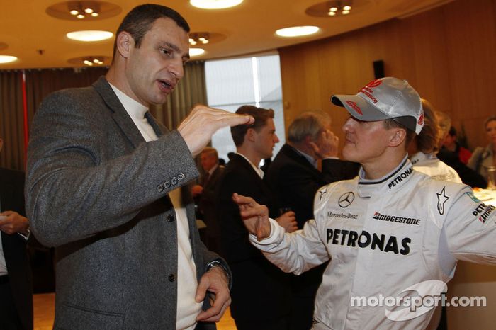 Michael Schumacher with boxer Vitali Klitschko