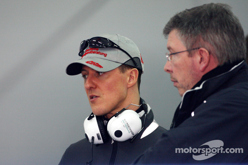 Michael Schumacher, Mercedes GP, Ross Brawn Team Principal, Mercedes GP