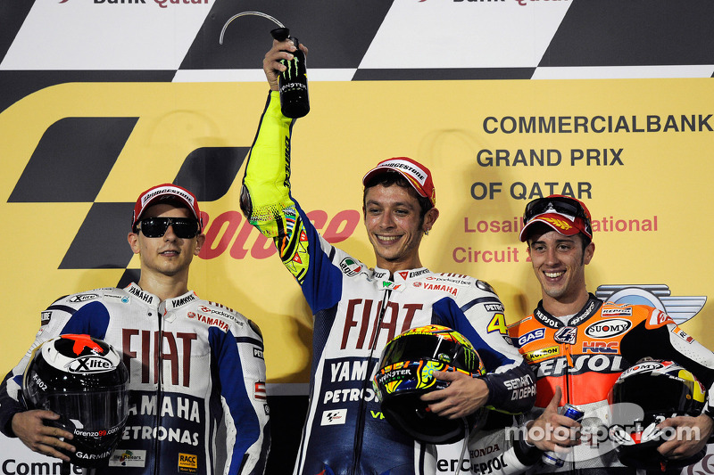 2010: 1. Valentino Rossi, 2. Jorge Lorenzo, 3. Andrea Dovizioso